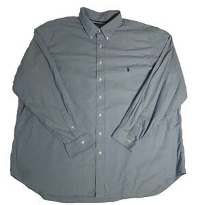 Ralph Lauren Size 3XLT Mens Button Down Shirt Blue Long Sleeve Classic *fab Flaw